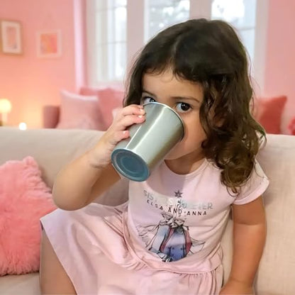 CHILLOUT LIFE Stainless Steel Kids Cups 8 oz - Stainless Steel Small Children Cups for Home & Outdoor Activities, BPA Free Unbreakable Premium Stackable Metal Drinking Glasses (4-Pack)