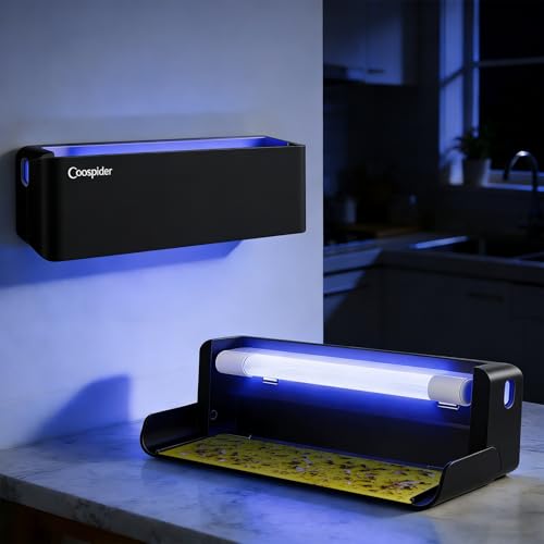 Fruit Fly UV Light Trap Indoor Commercial for Restaurants Bug Zapper 2 PCS - style: 2pack-Black-w/10 Sticky Glue Boards