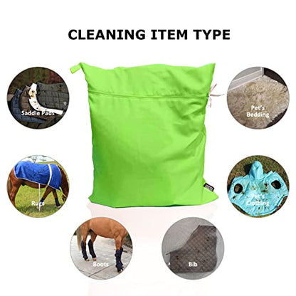 Harrison Howard Pet Washing Bag Dog Cat Horse Hair Laundry Bag for Rug Sheet Boots Pets Laundry Helper Neon Green - color: Neon Green