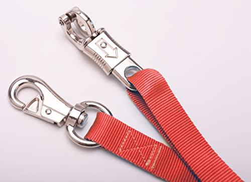 Adjustable Trailer Tie （2 Pack）-Horse Trailer Nylon Strap Tie，Adjusted from 25 to 37” - color: Red