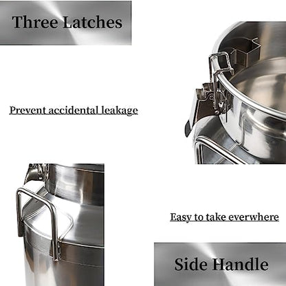 12L/3.17Gallon Stainless Steel Milk Can - Heavy Duty Milk Jug Bucket with Ergonomic Handle and Tight Lid, SS Liquid Solid Container, Non-Slip Base, Seamless Design, Simply Rinse for Clean - size: 12L/3.17Gallon