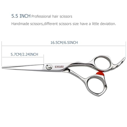 KINSARO Hair Cutting Scissors Professional 5.5 inch 440c Shears - size: 5.5 Inch