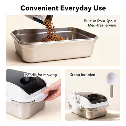 304 Stainless Steel Storage Container with Lid, Metal Storage Bin