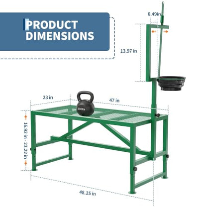Garvee 600LBS Goat Stand with Feed Bin and Headpiece–Milking Shearing Stand - color: Green-47 Inch
