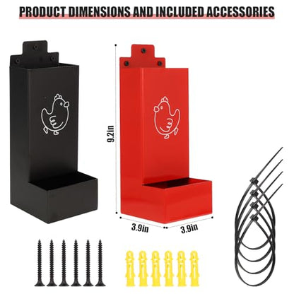 Automatic Chicken Grit Feeder,2 Pack Metal Hanging Chicken and Poultry Feeder,No-Waste Design,Easy to Install and Clean,Ideal for 5-6 Chickens
