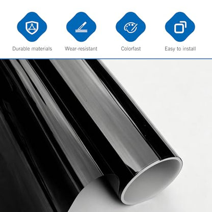 Car Windshield Tint Strip, 7.87" x 59" Glossy Black Windshield Banner Sticker, Anti-Glare Sunproof Exterior Windscreen Protective Film, Cuttable to Fit Most Vehicles (Black #C) - color: Black #C