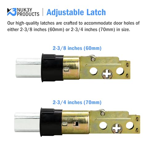 "Nuk3y 6 Way Adjustable Door Latch Bolt (Black, Deadbolt)" - color: Black, size: Deadbolt