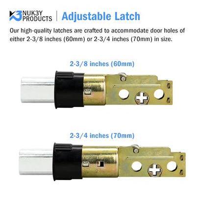 "Nuk3y 6 Way Adjustable Door Latch Bolt (Black, Deadbolt)" - color: Black, size: Deadbolt
