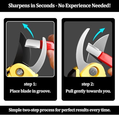 4 Pack Pocket Sized Garden Tool Blade Sharpener Sharpening Tool for Pruners, Shears, Knives, Axes Portable & Easy to Use for Gardening, Camping, Outdoors - size: 4 Pack