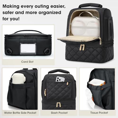 RAINSMORE Wearable Breast Pump Bag, Breast Milk Cooler Travel Bag,Black - color: Black