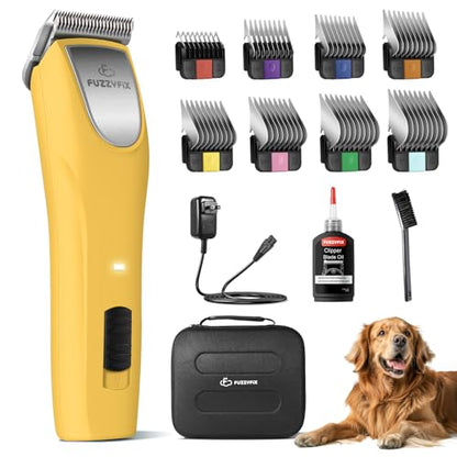 Professional Dog Grooming Clippers 2-Speed Detachable 10# Blade - color: Citrus Yellow