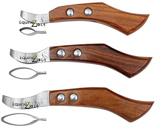 12” Hoof Nipper & Farrier Loop Knives Set – Professional Hoof Care Tool Kit for Horses, Cattle & Goats – Sharp Steel Hoof Trimming Nipper + Right & Left Loop Knives for Farriers