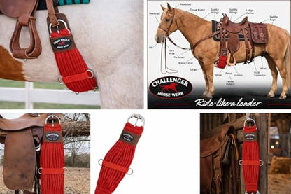 Horse 34" Western 27 Strand Double Weave Red Mohair Roper Cinch 97RT07RD-34