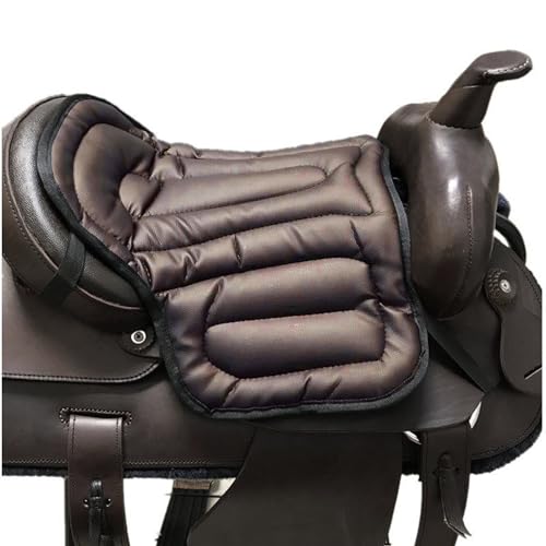 Saddle Tush Cushion Western Long Saddle Pad Horse Riding Seat Saddle Cushion Pad - color: BROWN