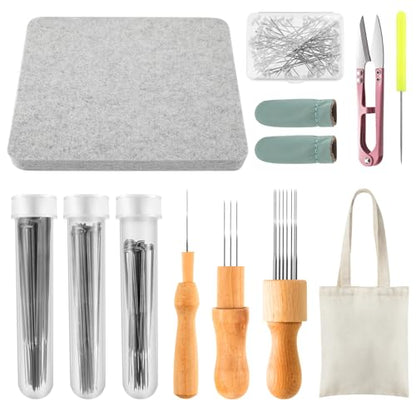 Irenare 148 Pcs Needle Felting Kit, 8x10 Mat Needles Tool Set