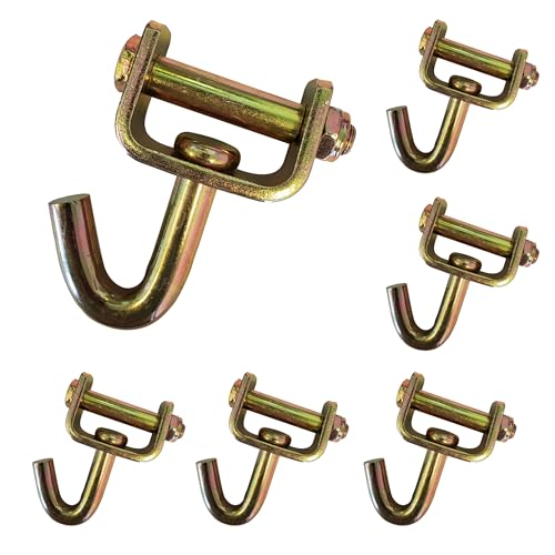 6 Pack 2" Swivel J Tow Hook Heavy Duty Replacement for Tie Down Straps - size: 6 - Pack