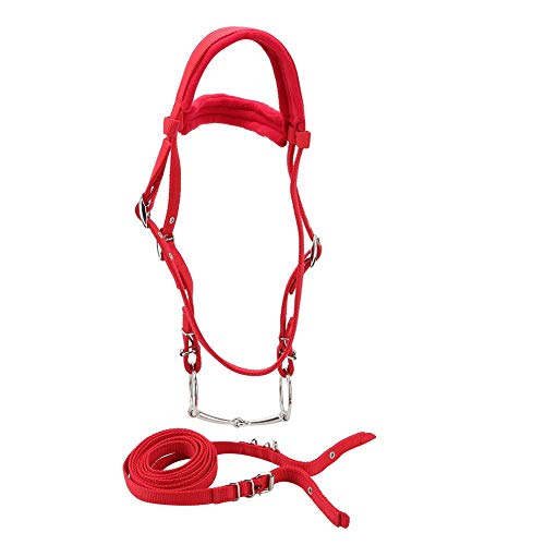 Horse Bridle Reins, Adjustable Horse Bridle Rein Harness Headstalls Removable Snaffle with Soft Cushion