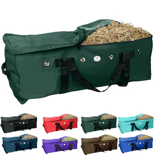 Majestic Ally 1200 D Nylon Fabric Large 44” x 20” x 16” and Extra Large 52" x 27" x21" Heavy-Duty Hay Bale Storage Bag (Hunter Green, Large) - color: Hunter Green, size: Large