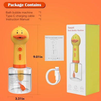 Electric Foaming Shampoo Dispenser for Dog and Cat Bathing, Rechargeable Soap Dispenser for Pet Bathing, Bathroom, Kitchen Sink, Toilet Cleaning - color: Yellow Ducky