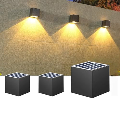 ASLIDECOR Solar Fence Lights Outdoor Waterproof, 2 Modes (Warm/Cool White), IP65 Deck Post Lights, Auto Dusk to Dawn, Easy Install for Railing Patio Garden Stairs (2 Pack)