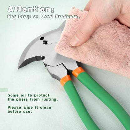10.5 Inches Fencing Pliers with 2 Wire Cutters Multi Purpose Fence Tool Wire Twisting Pliers Nail Puller Chain Link Fence Puller Wire Fence Tools For Installing Maintaining Wire Fences - style: Fencing Pliers with Hammer End Green