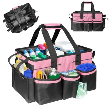 Boczif Cleaning Caddy Bag Wearable,Cleaning Caddy Supplies Organizer(Pink) - color: Pink