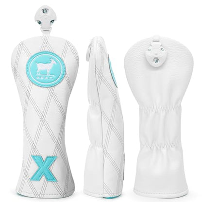 White and Blue Goat Style Golf Driver Headcover Fairway Wood Head Cover Hybrid UT Headcover Cover Premium Golf Accessories for Men - color: ut cover 1pc