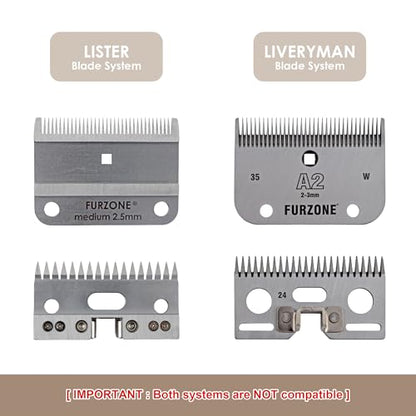 FURZONE A2 Large Animal Clipper Blade (FINE) - 2 in 1 Set (35&17 Teeth), Horse Grooming Replacement Blade, Professional Stress-Free Grooming, 1/16-Inch/1.5mm Cut Length - size: Fine 1.5mm