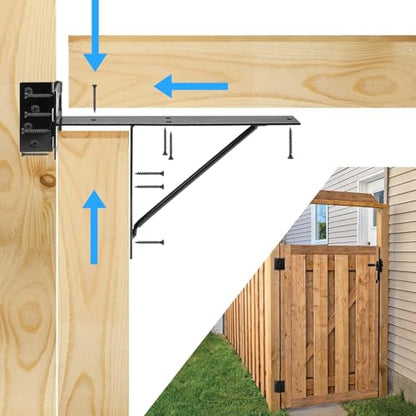 Heavy Duty Fence Gate Kit Gate Hardware No Sag Kit 2x4s Adjustable for Wooden Fence Gate Windows Shed Doors (2 Sets) - size: 2 Sets