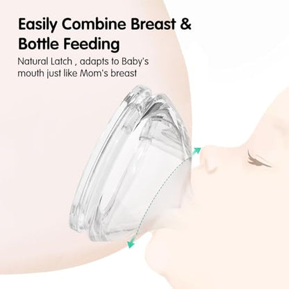 Aynmer Natural Flow Baby Bottle Silicone Nipple，0+ Months, 4 Counts (L) - color: L (6m+)