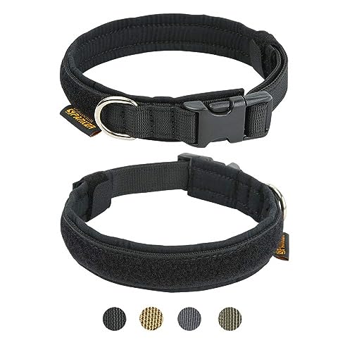 EXCELLENT ELITE SPANKER Military Nylon Small Puppy Dog Collar with Padded - color: Black, size: S-(13.4"-17.7")