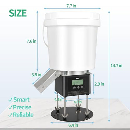 Automatic Fish Feeder for Pond, Briidea Outdoor Pond Feeder with 4L Capacity, Timed Feeding, Anti Clog System, Wildlife - Proof Design & Waterproof Housing