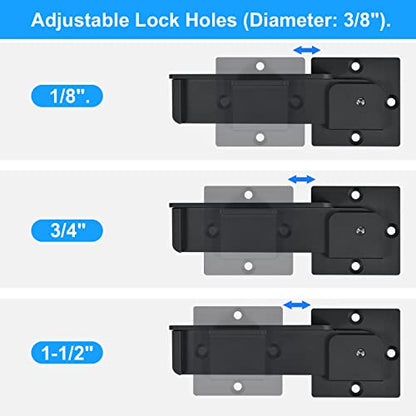 GreaTalent 7.5" Heavy Duty Flip Gate Latch Lock for Wooden Fence Gate | 4mm Thick Solid Aluminum Alloy Adjustable Security Latch with Padlock Hole for Outdoor Barn Shed Yard