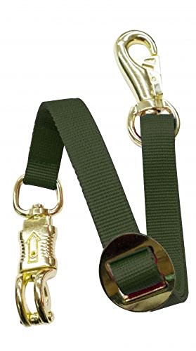Showman Adjustable Heavy Duty Trailer Tie Strap Panic Snap Bull Snap Horse Pony (Hunter Green)