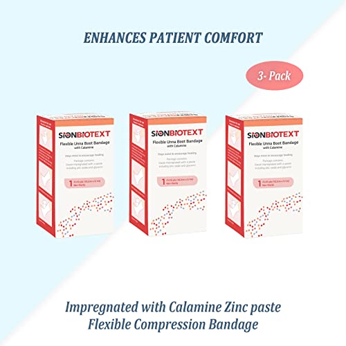 Flexible Unna Boot Fabric Bandages with Zinc and Calamine, First Aid Kit Emergency Supplies, Ankle Brace Compression Bandage Wrap, Wound Care Supplies, 4 Inches X 30 Feet - size: Pack of 3, style: 4" Zinc and Calamine