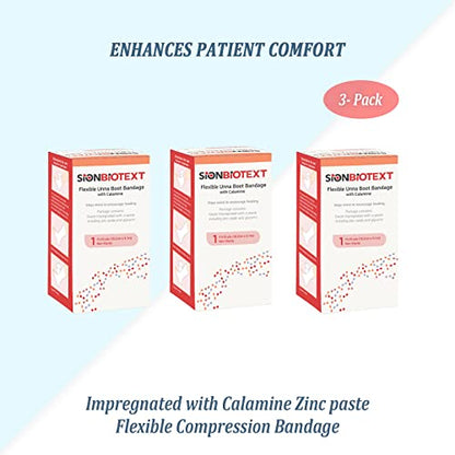 Flexible Unna Boot Fabric Bandages with Zinc and Calamine, First Aid Kit Emergency Supplies, Ankle Brace Compression Bandage Wrap, Wound Care Supplies, 4 Inches X 30 Feet - size: Pack of 3, style: 4" Zinc and Calamine