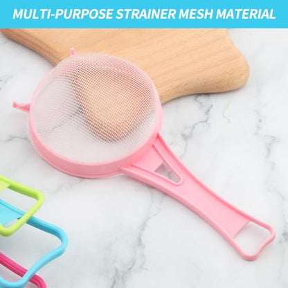 4Pcs Fine Mesh Strainer Set, Solid-Liquid Separator Gadget, Plastic Flour Colander with Non Slip Handles, Kitchen Tools for Yogurt Baking Tea Coffee Juice Pasta(4 Size)