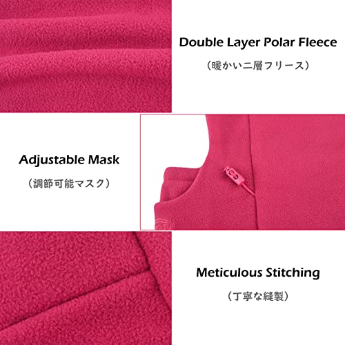TRIWONDER Kids Winter Hats Balaclava Ski Mask for Boys Girls Toddlers Windproof Adjustable Cold Weather Face Mask Neck Warmer - color: Purplish Red