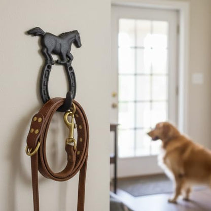 Comfy Hour 9.5 Inch Horseshoe Wall Hook, Running Horse Key Holder
