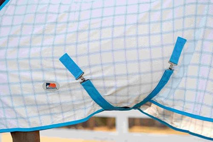MIller's Aussie Ripstop Stable Sheet-White/Turquoise-81