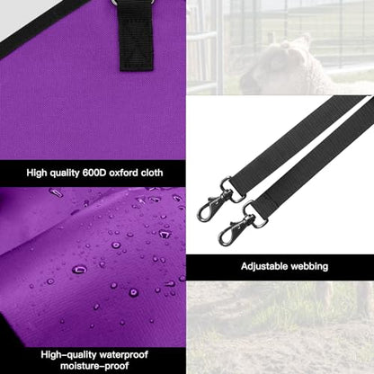 3 Pack Slow Feed Hay Bag, with Metal Fastener - color: 2Purple + 1Black