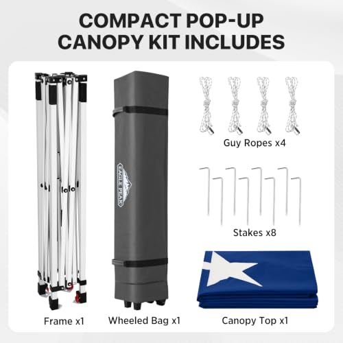 EAGLE PEAK 6.6x6.6 Pop Up Canopy Tent Easy Up Canopy Outdoor, American Flag - color: American Flag, size: 6.6x6.6