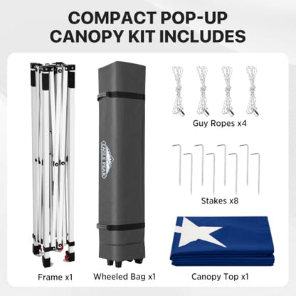 EAGLE PEAK 6.6x6.6 Pop Up Canopy Tent Easy Up Canopy Outdoor, American Flag - color: American Flag, size: 6.6x6.6