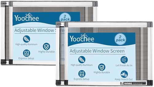 Expandable Window Screen, 2 Pack Adjustable Window Screen (10" H x 14.3" - 25" W) - Extra Small Replacement Window Screens with Frame, Durable Replacement Screen for Window - size: 2 Packs【10" H x 14.3" - 25" W】