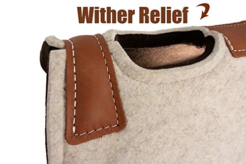 The Montana 100% Extra Fine Wool Made in the USA Saddle Pad by Southwestern 3/4" or 1" Thick and Designer Wear Leather - color: Laredo, size: 32" x 32": 1" Inch Thick