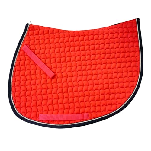 Premium English Horse Saddle Pad, Quilted, with Girth Straps, Show Jumping, Available in Red, Green, and Gray (Red) - color: Red