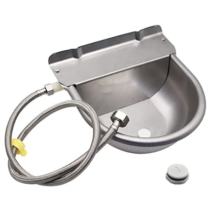 Automatic Livestock Waterer Bowl,304 Stainless Steel Float Valve Pet Bowl