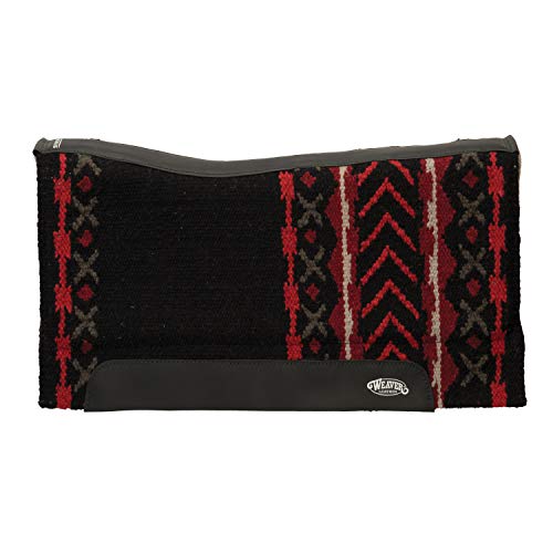 Weaver Leather Synergy Contoured Performance Saddle Pad, Wool Blend Felt Liner, Mojave - Black/Red Clay, 33" L x 38" W