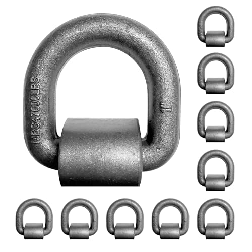 10 Pack 1" Weld On D Rings Forged Trailer Tie Down Anchors 45,000 LBS - color: Pack of 10