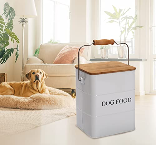 Farmhouse Dog Food Storage Container,6L Dog Food Canisters,Pet food Container Hold 5~6lbs Dog Food Treats,Airtight Dog Puppy food Storage with Lid and Scoop,Kibble Container Countertop-White… - color: green